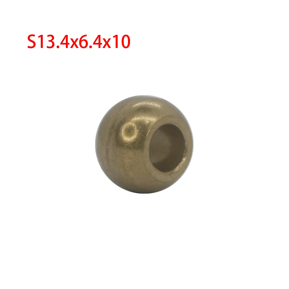 S13.4x6.4x10mm Outer Spherical Self Lubricating Bushings 6.5mm Shaft Toy Electrical Fan Motor Bronze Bearing Bush