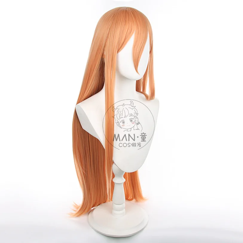Peruka do cosplay Chainsaw Man Power, mocna, anime, długie włosy, kremowo-pomarańczowa, prezent na Halloween