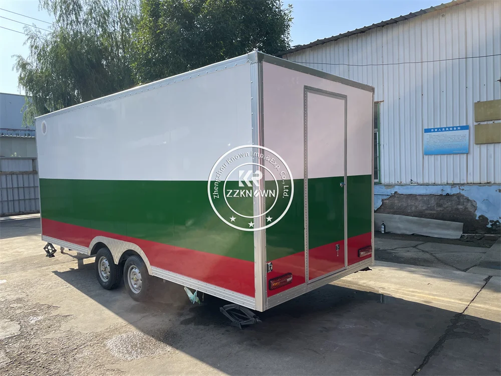 Concession Food Truck Customized Mobile Kitchen Fully Equipped Cart Coffee Pizza Snack Cart Fast Food Trailer Sale