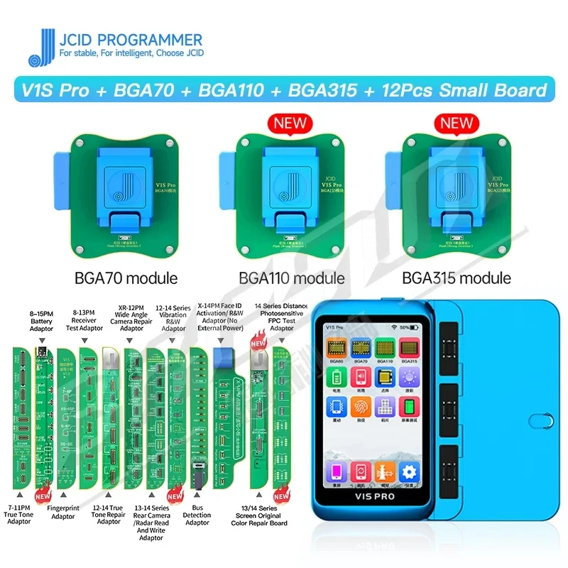 JCID V1S Pro Programmer Compatible with PRO1000S/V1SE BGA70/110/315 Module NAND Read/Write Battery Dot Matrix Projector Repair
