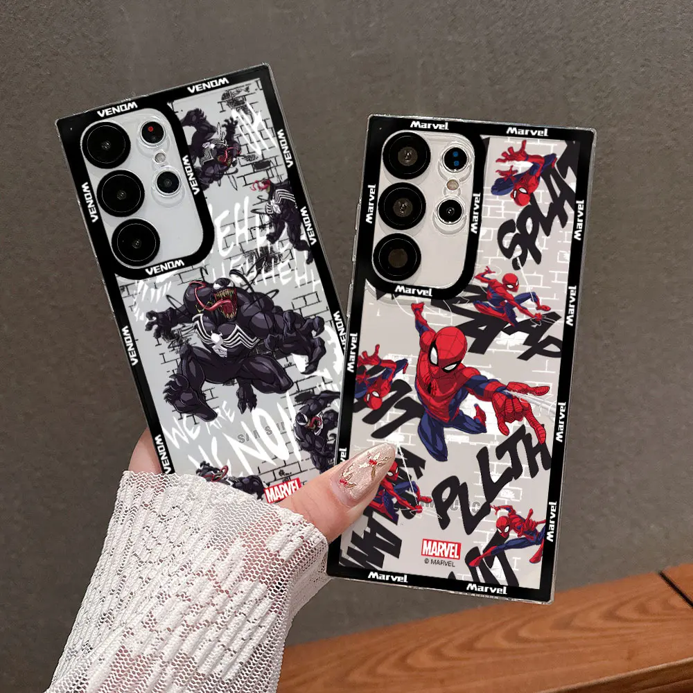 Custodia per telefono Venom spiderman black Marvel per Xiaomi Redmi Note 13 12C 11 10C 10s 9s 9A 9T 9C 8 Pro Max 4G 5G Cover trasparente