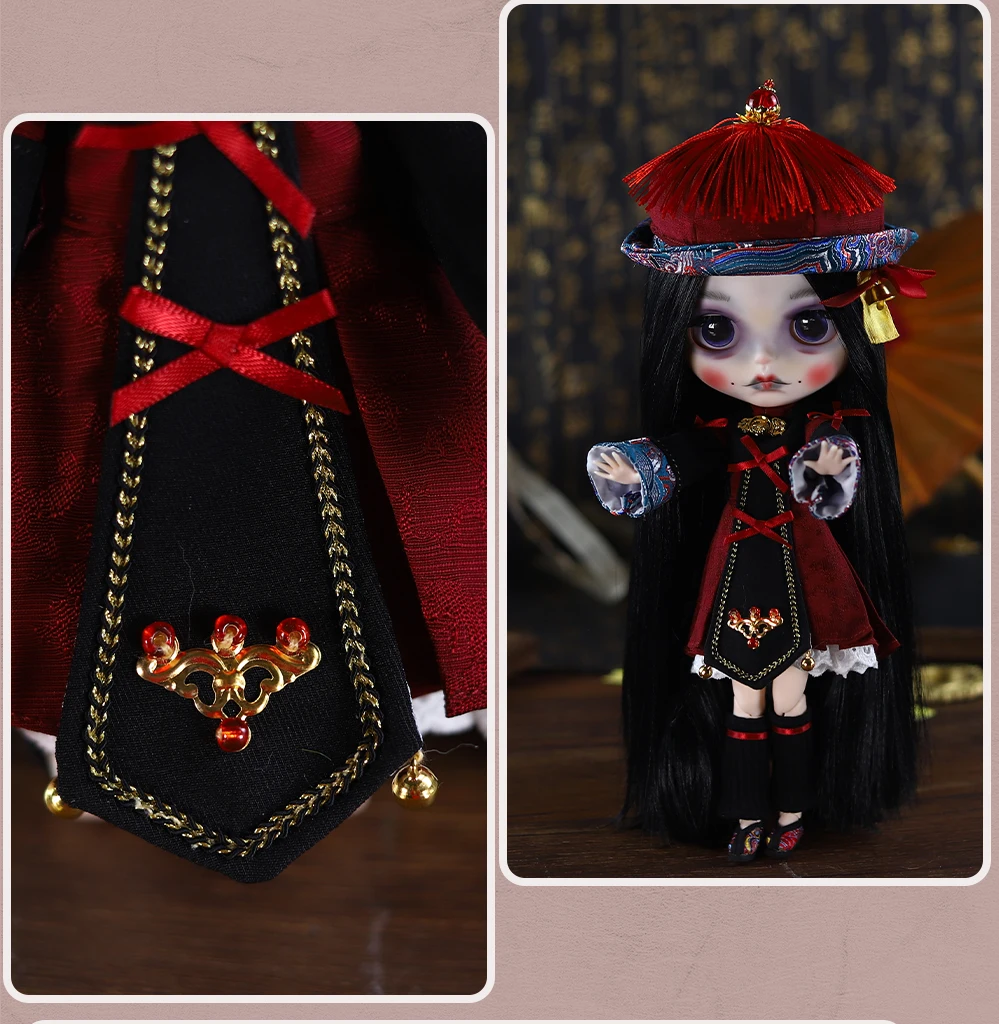 Neo Blythe Doll Traditional Jiangshi Vampire Halloween Outfit 4