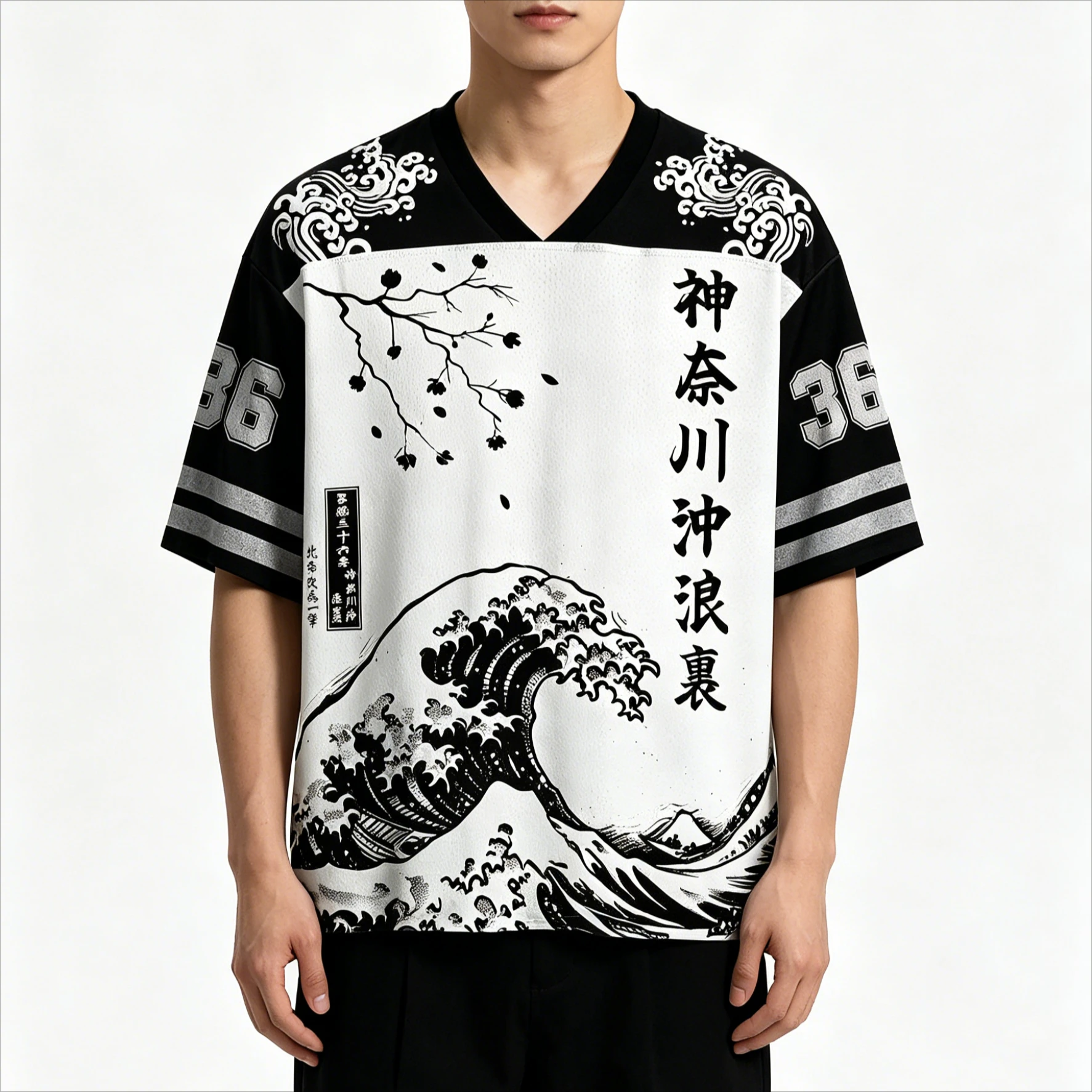 New Fashion Sports Dragon & Tiger Tattoo Art Mesh Hockey Jersey Japanese Streetwear Unisex Large Size Oversize Hip Hop Festival