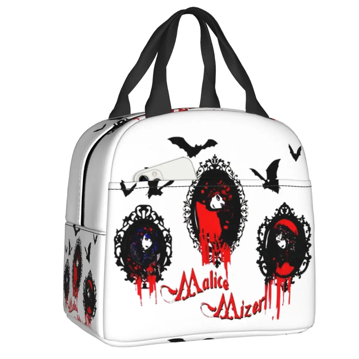 Custom Malice Mizer Visual Kei Japanese Rock Band Gothic Insulated Lunch Tote Bag Women Resuable Thermal Cooler Food Lunch Box