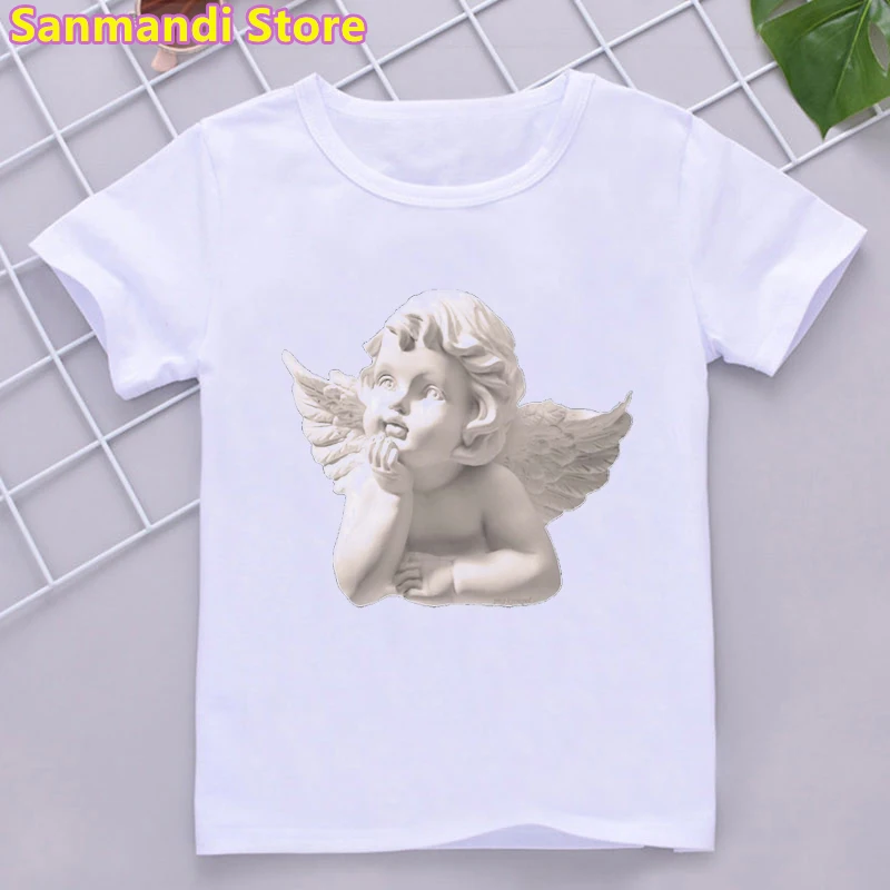 New Kawaii Angel Print Tshirts Girls/Boys Cute Kids Clothes Harajuku Kawaii Children Clothing Summer Fashion T-Shirt Streetwear