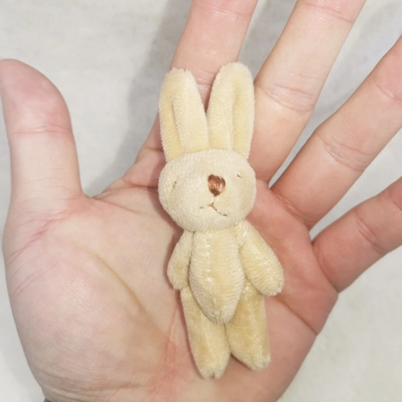 4.5cm/2Inch Mini Rabbit Bear Plush Toy DIY Keychain Pendants Small Soft Stuffed Animal Gifts for Kids Girls Boys