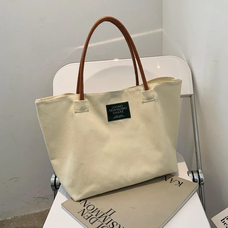 

College Style Women's New Bags, Casual Canvas Shoulder Bag, Simple Artistic and Trendy Men's Handbag, Magnetic Buckle Closure