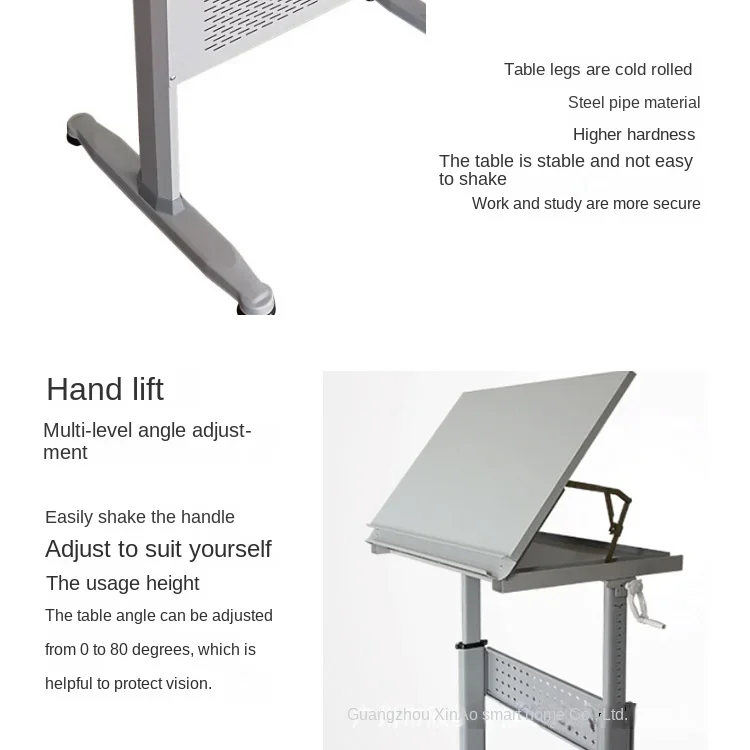 Art Drawing Table Hand Shake Lift Studio Designer Studio Lift Table Engineer Workbench Drawing Table