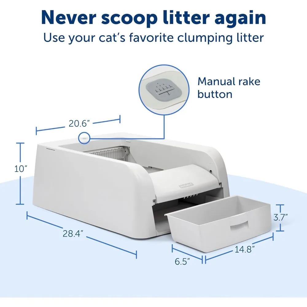 ScoopFree-Self Cleaning Litter Box, Litter Box para Clumping, Controle de Odor Superior, Nunca colher Litter Novamente