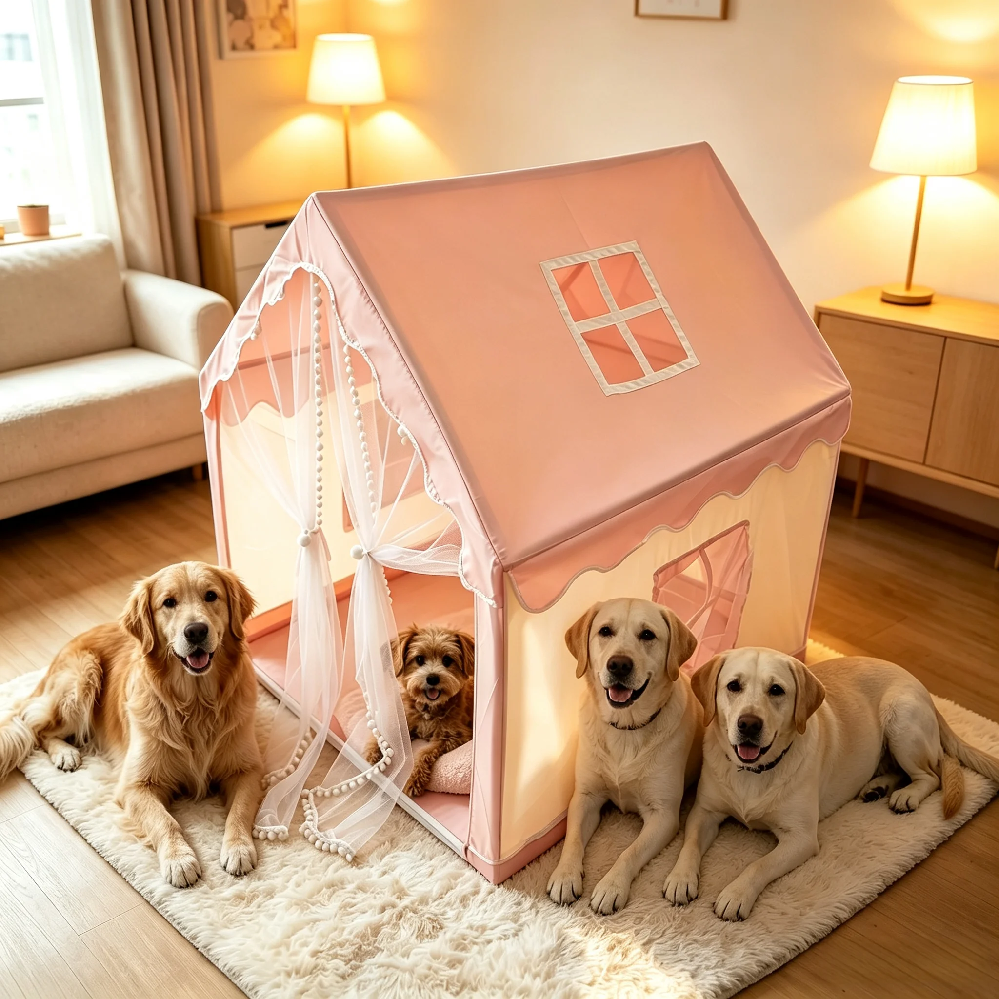 Large Indoor and Outdoor Dog and Cat Kennels, Breathable Pet Rest Houses, Portable Cat and Dog Shelters, with Storage Bag, Easy to Assemble and Clean, Lightweight Design Suitable for Dogs, Cats, Small Animals, and Livestock, an Excellent Gift for Pets - view 5