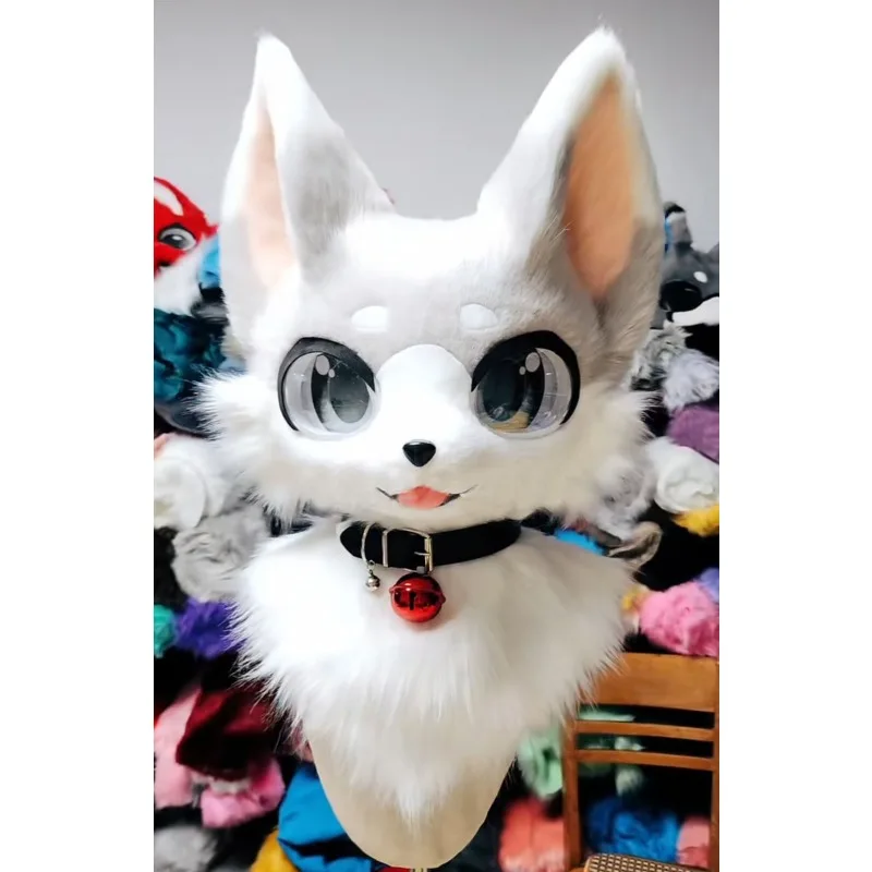 

Furuit Long-haired Cat and Fox Mascot Head Party Halloween Fur Role Play