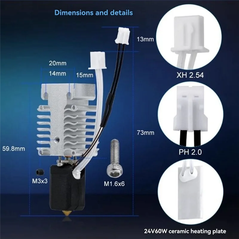 ترقية مجموعة النهاية الساخنة لسخان Creality Ender 3 V3 SE 24 فولت 60 وات مع مجموعة كتلة تسخين الطابعة ثلاثية الأبعاد الثرمستور