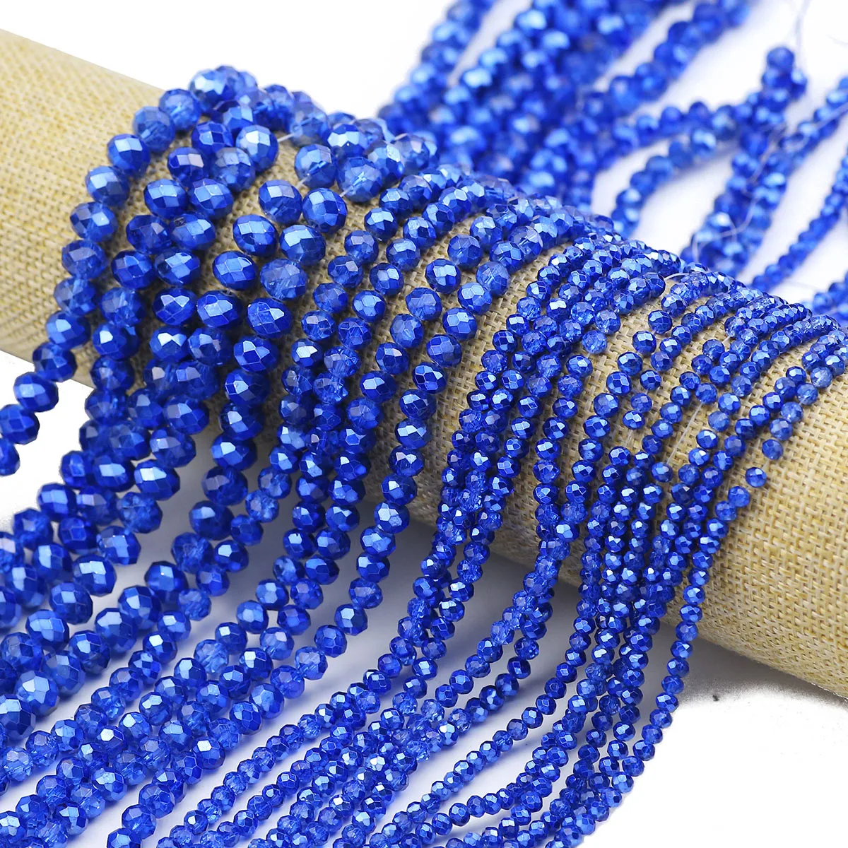 3/4/6/8 مللي متر نصف الأزرق شقة مستديرة الأوجه كريستال نمساوي شبه فضي فضفاض الخرز للمجوهرات لتقوم بها بنفسك أقراط أساور اكسسوارات #4