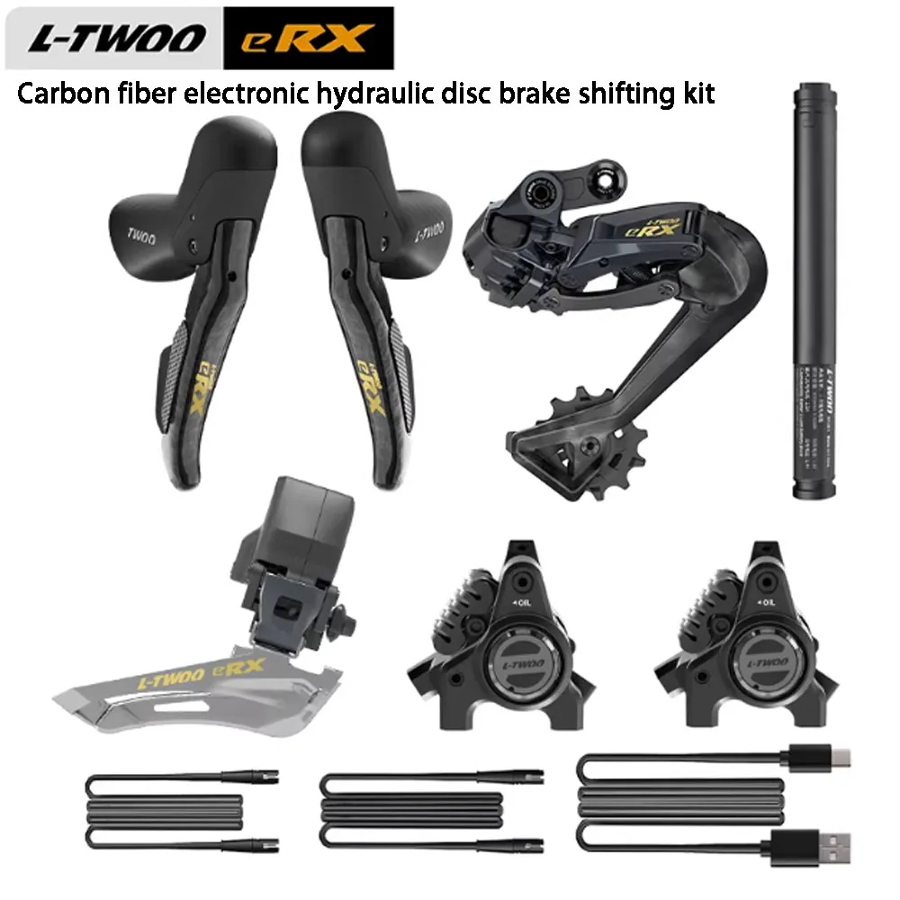 

Электронный комплект переключения передач L-TWOO eRX 2x10-12 скоростей, новая модель 2026 года, для шоссейных велосипедов, с новым радиоприемником из углеродного волокна
