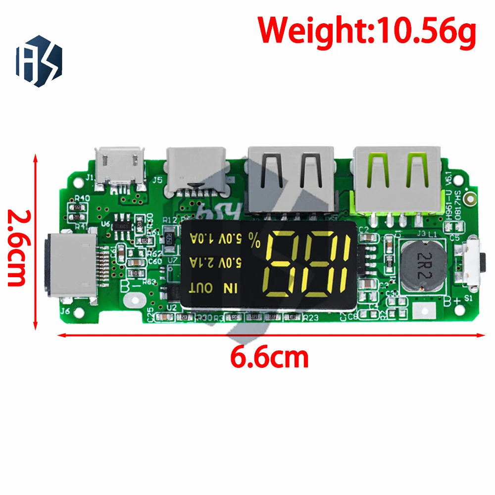 LED المزدوج USB 5 فولت 2.4A مايكرو/Type-C USB المحمول قوة البنك 18650 شحن وحدة شاحن بطارية ليثيوم مجلس حماية الدائرة