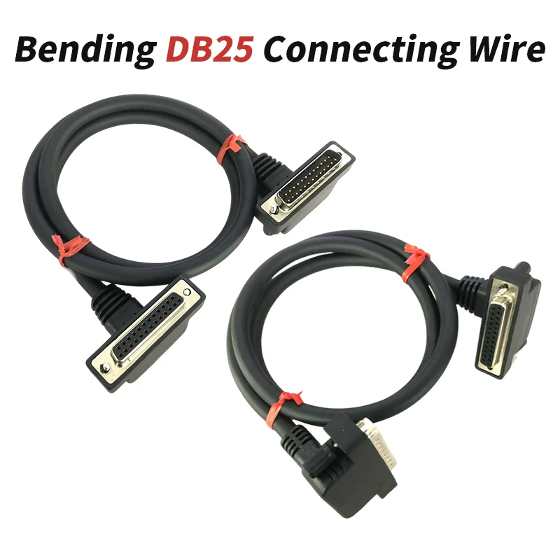 Elbow DB25 Male to Female Extension Wire Right Angle Slim DB 25Pin Data Cable Connector UP Down Angled Connection Signal Line