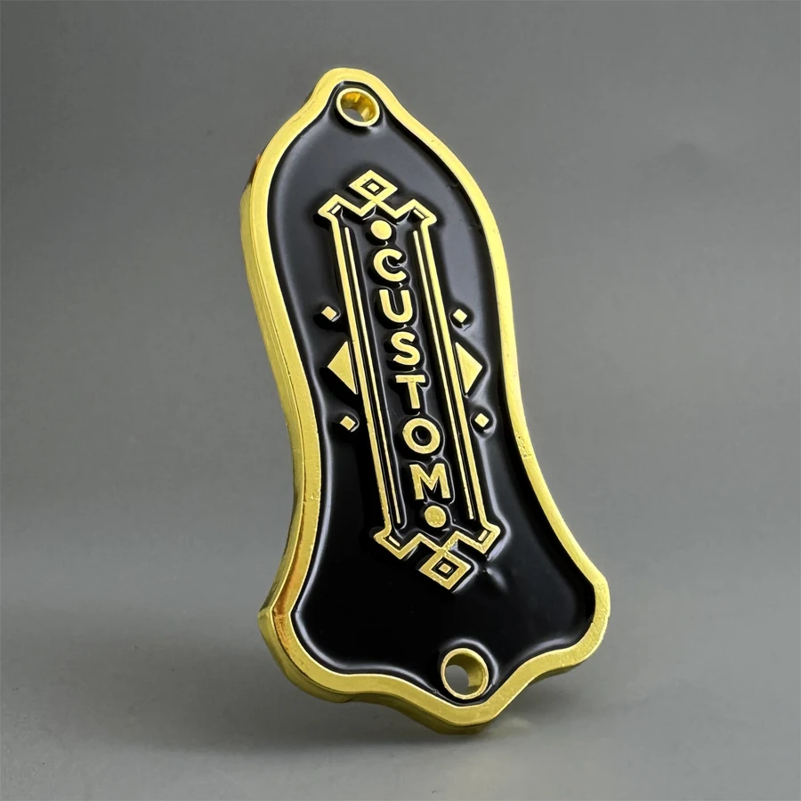 Custom Guitar Headstock Metal Truss Rod Cover Plate Gold Silver