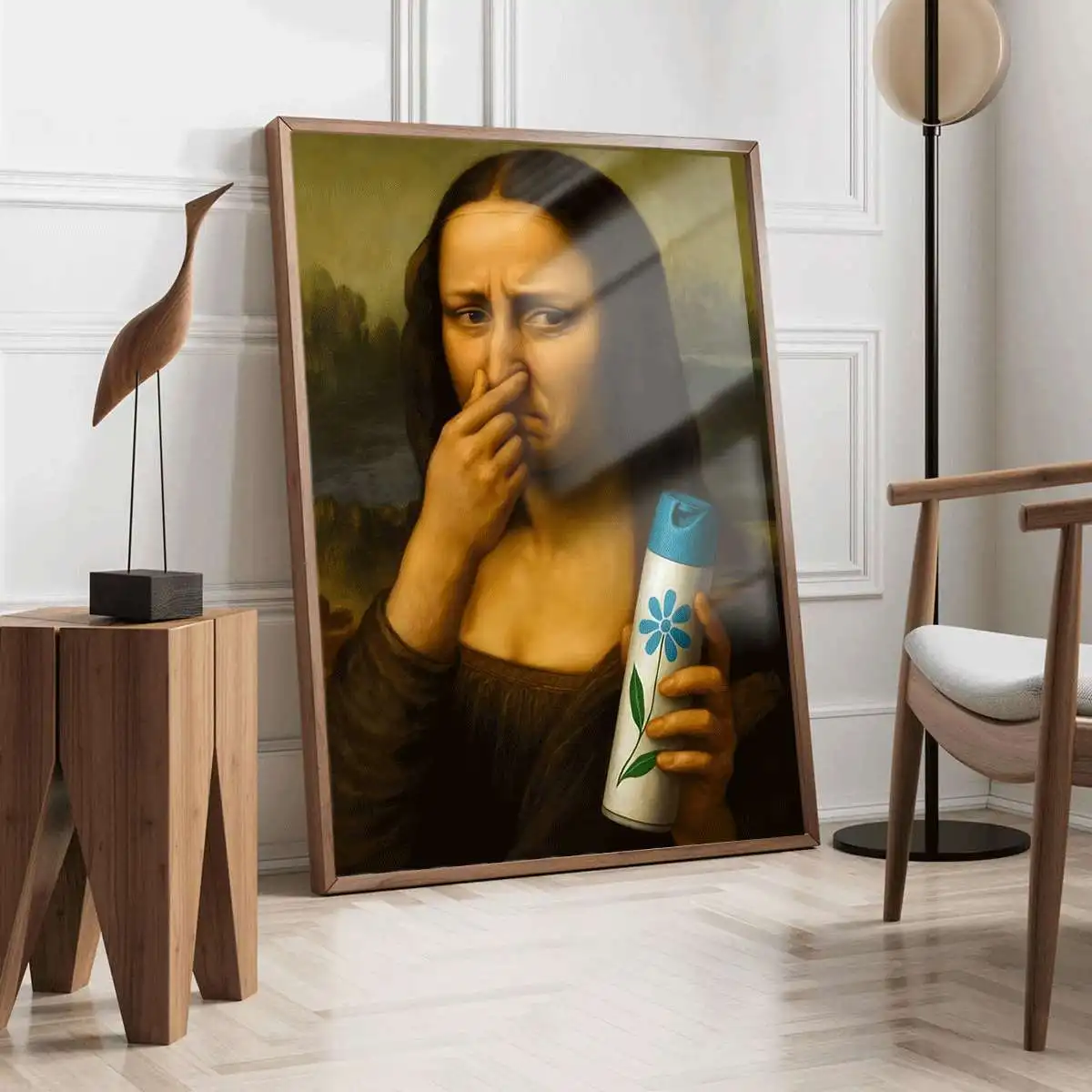 الموناليزا مضحك قماش طباعة المشارك Vintage الفن التجريدي يطبع غسل غرفة الحمام المرحاض المدخل جدار ديكور فني ملصق