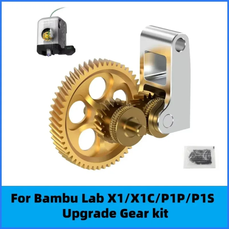 

Upgraded Extruder Full Metal Hardened Steel DLC Golden Gear Assembly for Bambu Lab X1 P1 Series 3D Printers High Strength Wear