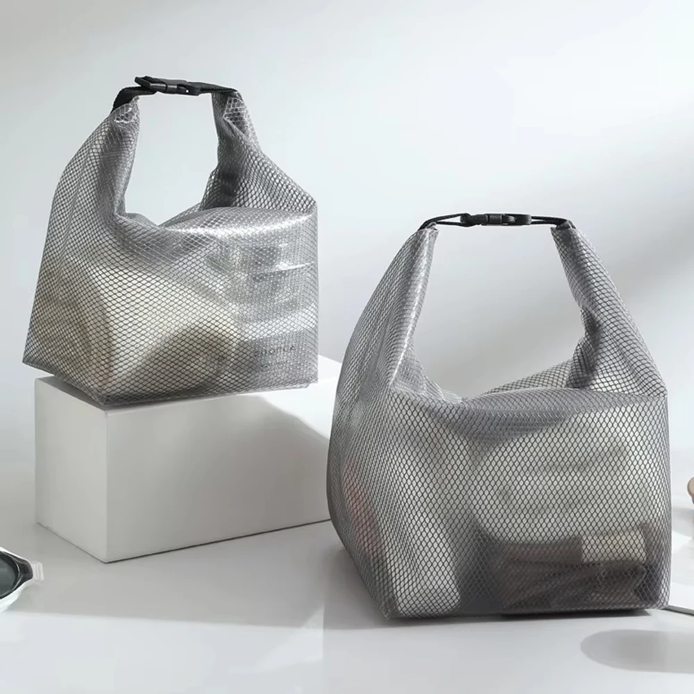 

New Design Travel Portable Beach Swimming Sealable Design Strong Mesh Waterproof Pouch Cosmetic Makeup Bag Rolltop Hand Bag