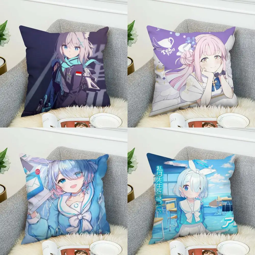 Blue Archive Pillow Case For Car Sofa Decorative Home Double