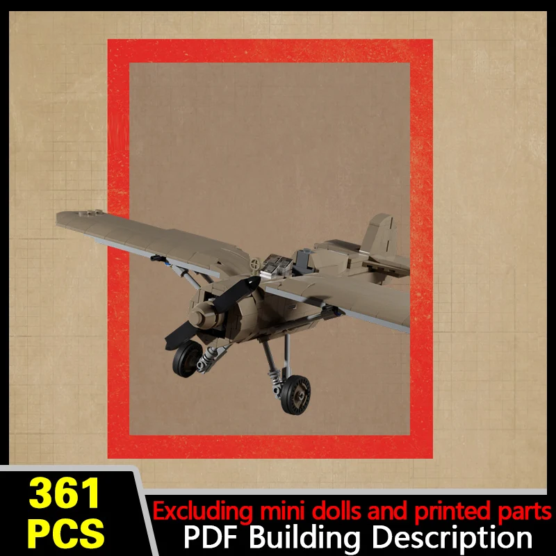 PZL P.11c Polish Fighter Model MOC Building Bricks War Equipment Modular Technology Gifts Holiday Assemble Children Toys Suit