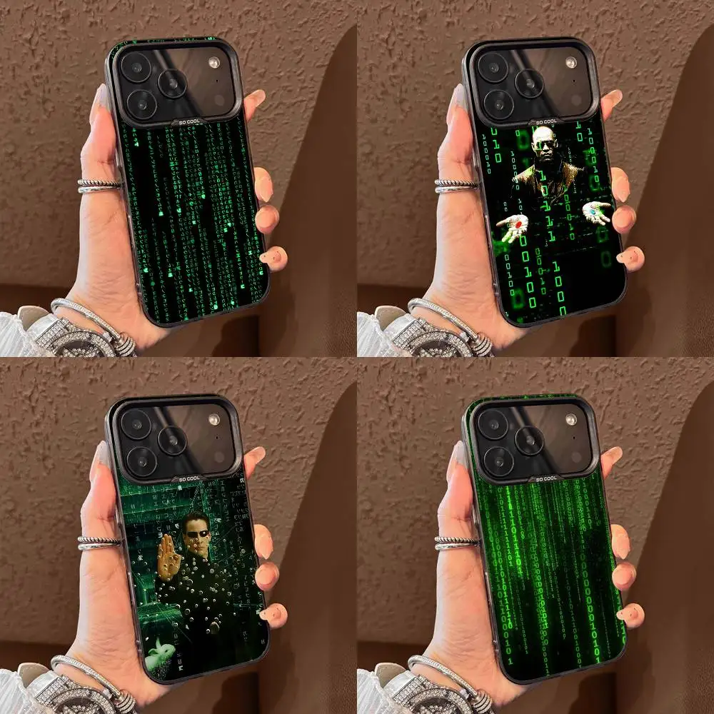 

Чехол для телефона Digital Rain Code The M-Matrix для iPhone 17,16,15,14,13,12,11,Pro,Max,Plus,E,Air,Mini Black Grey IMD