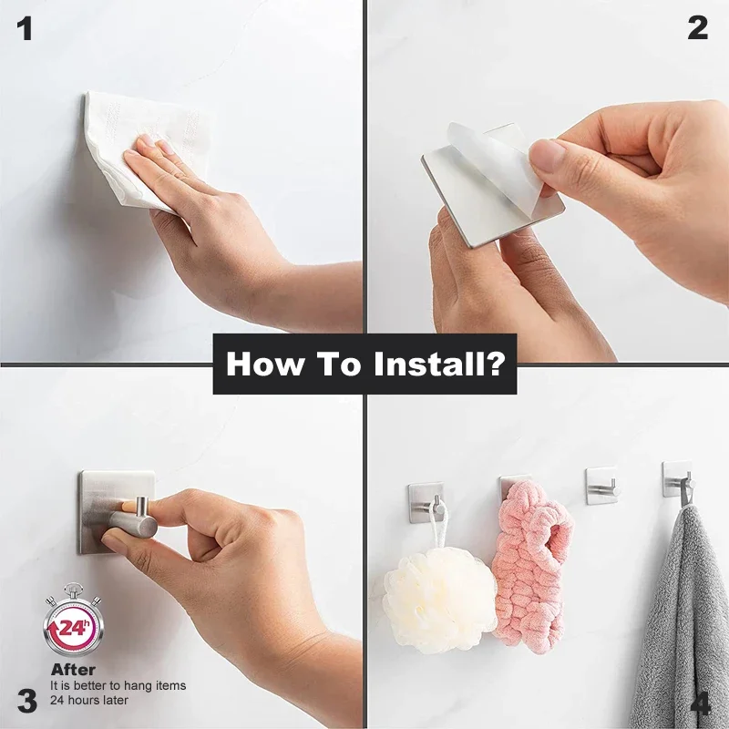 1Pcs Stainless Steel Silver Bathroom Hardware Set Towel Rack Toilet Paper Holder Towel Bar Hook Bathroom Accessories - view 5