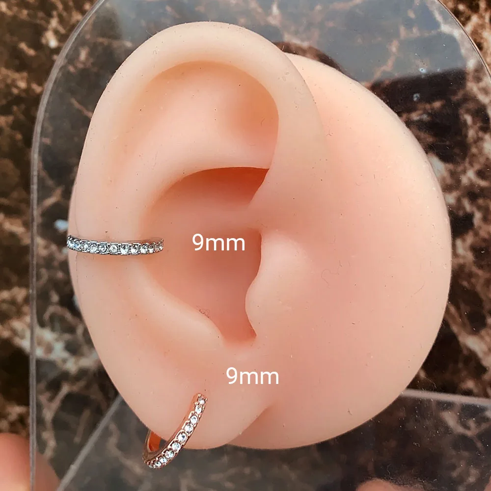 1pc Crystal CZ Seamless Segment Rings naso Hoops Ear 20g Bar Piercing naso Studs orecchino Cartiliage Tragus Sexy Body Jewelry