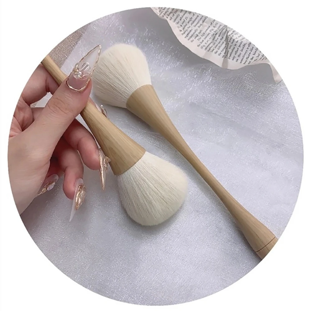 Nail Dust Brush, Manicure Cleaning Brush, Blush Brush Makeup Tools, Large Nail Powder Brush With Wooden Handle