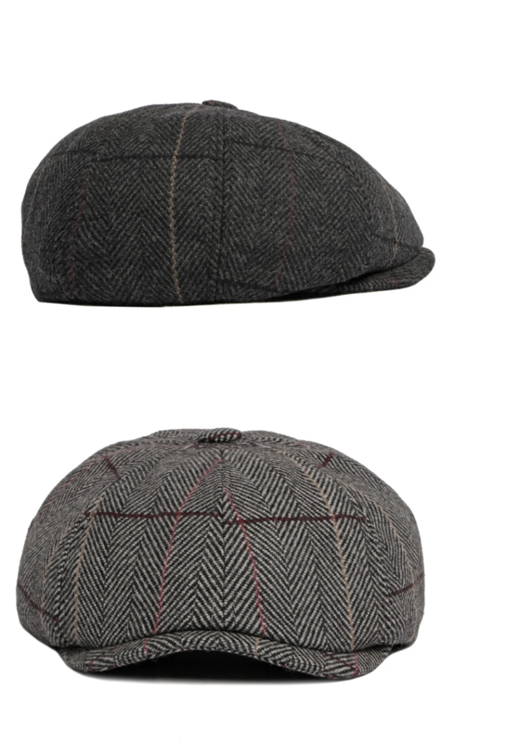 HT4964 Baskenmütze, Retro-Künstler, Maler, karierte Baskenmütze, männlich, weiblich, Ivy, flache Kappe, Herbst-Winter-Mütze, verstellbare Baskenmütze für Männer und Frauen – Detail 5