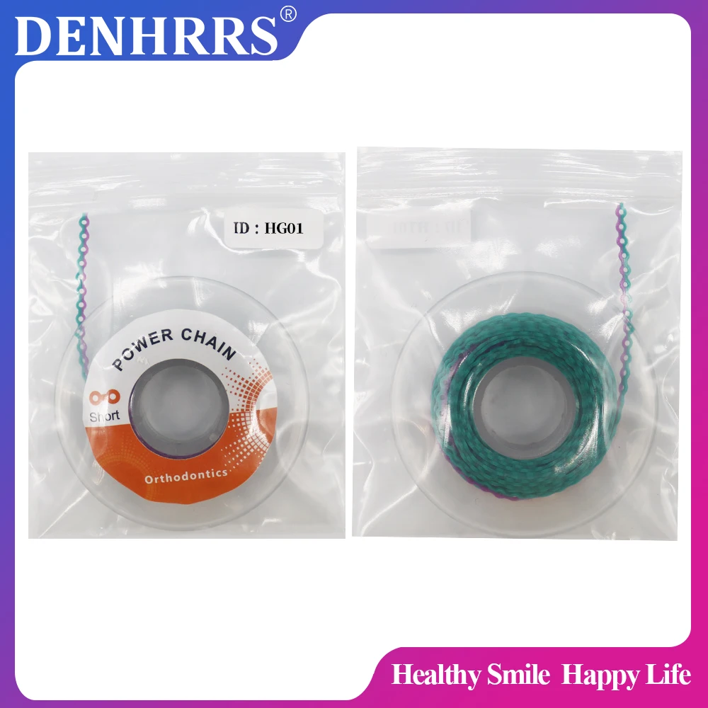 

Two Tone Power Chain 15Feets Dental Orthodontic Elastic Power Chain Long Type Dual Color