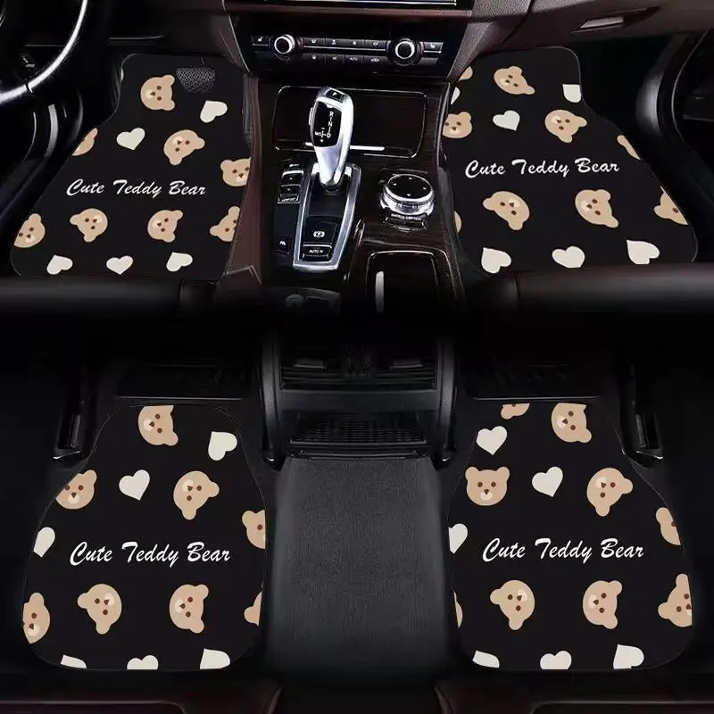 Four Seasons Universal Cute Bear Short Plush Anti-skid Anti-dirty accessori interni per auto tappetino per auto