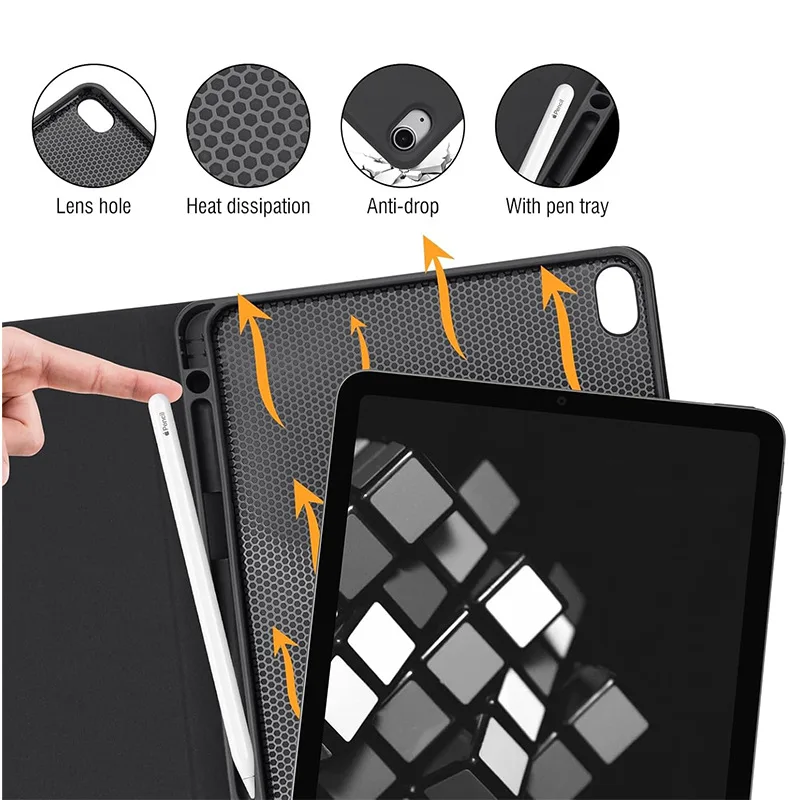 For iPad Air 11 inch M2 M3 Tablet Case with Keyboard for iPad Air 5/iPad Air 4th Gen 10.9 inch Keyboard Case with Pencil Holder view 4
