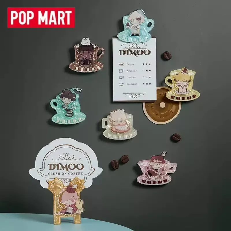 

POP MART DIMOO CRUSH ON COFFEE Серия Магниты на холодильник Зажим Слепая коробка Тайная коробка Кукла Симпатичная аниме-фигурка Угадай Сумка Игрушки Настольный компьютер
