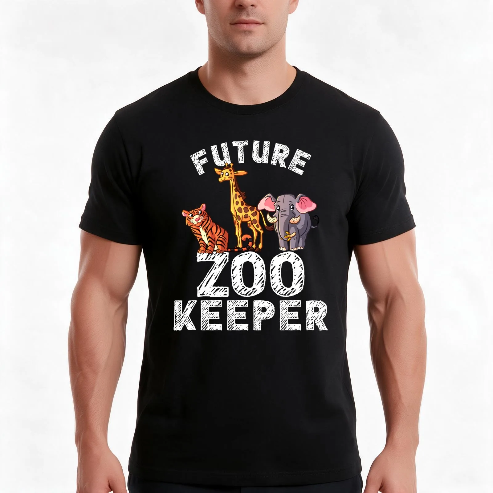 Caring Kids - Boys - Girls - Animal Lover Future Zoo Keeper T-Shirt, Summer Casual Cotton Tee, Oversized Streetwear Tops
