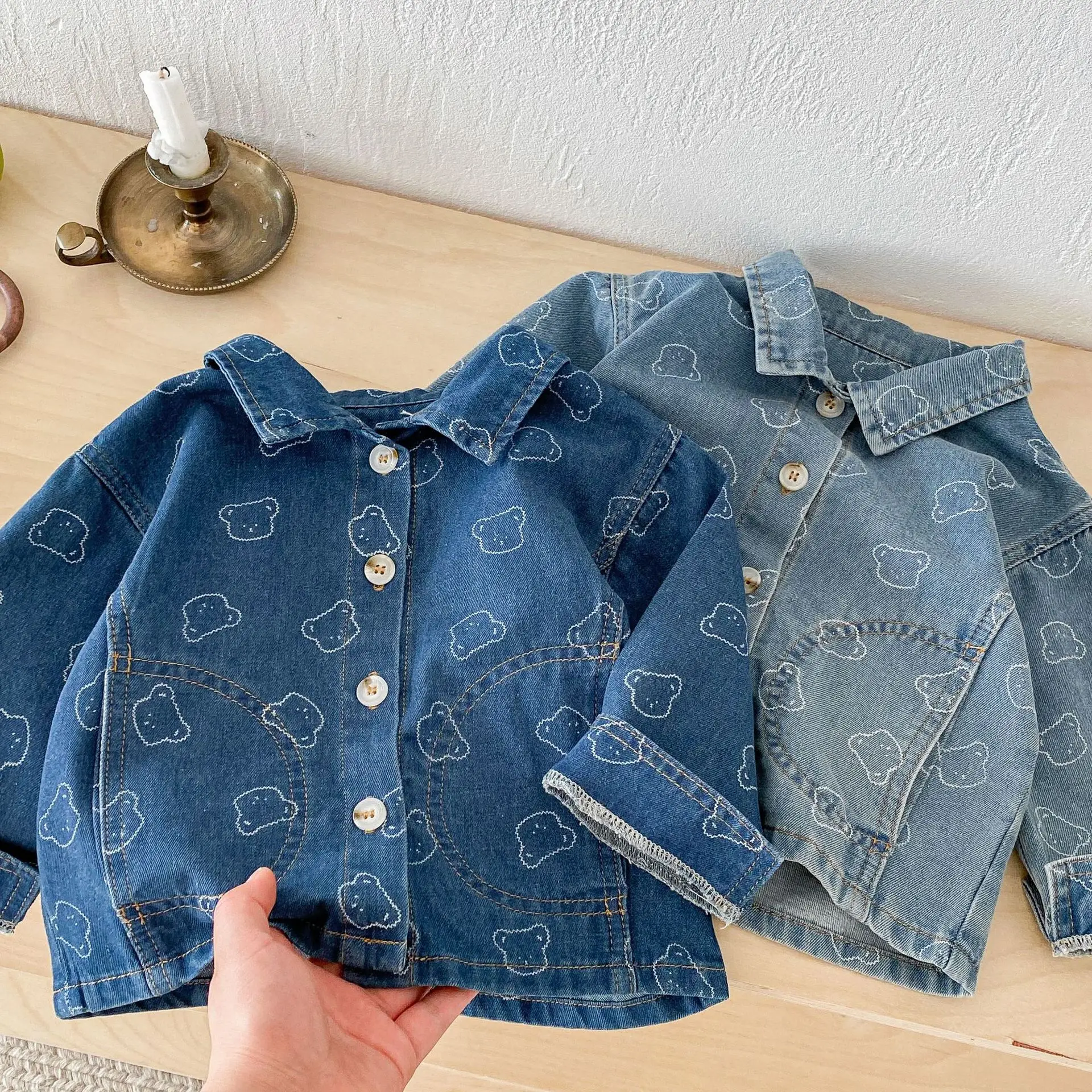 Kids Coat 2025 New Spring Boys Girls Cute Cartton Print Denim Jacket Outwear Tops Clothing