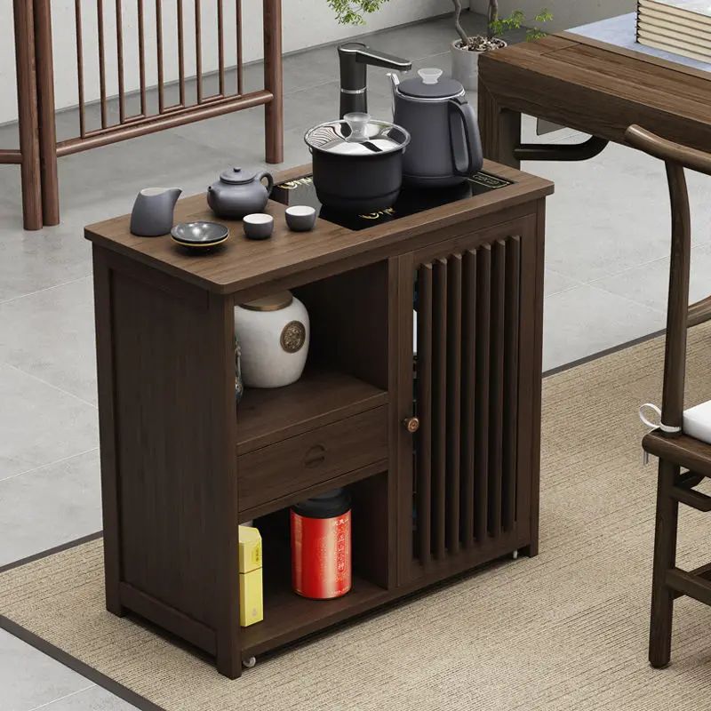 

Sand household tea cabinet hair side cabinet kettle integrated small mobile small tea table simple coffee table