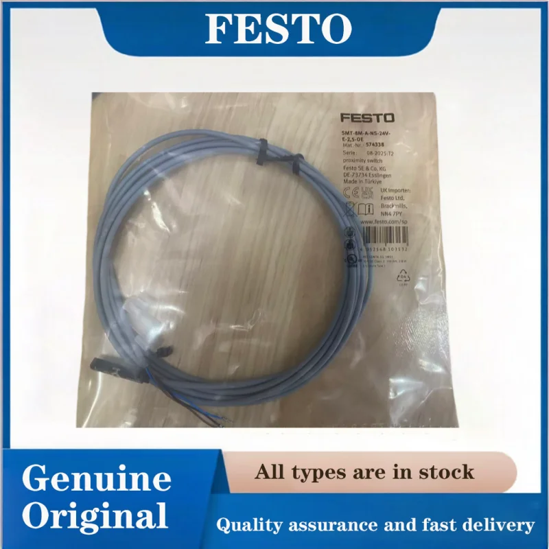 FESTO Proximity sensor 574338-SMT-8M-A-NS-24V-E-2,5-OE Suitable for T-slot dedicated pneumatic cylinder position detection