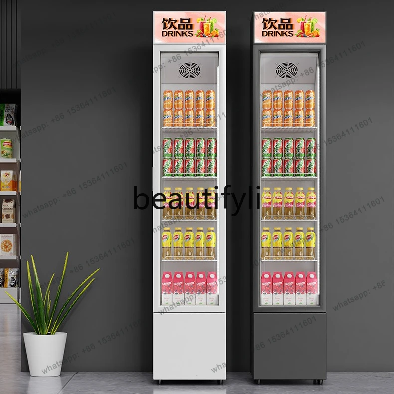 

Single Door Refrigerated Fresh-keeping Cabinet Commercial Vertical Glass Door Refrigerator Tea Beer Beverage Display Freezer
