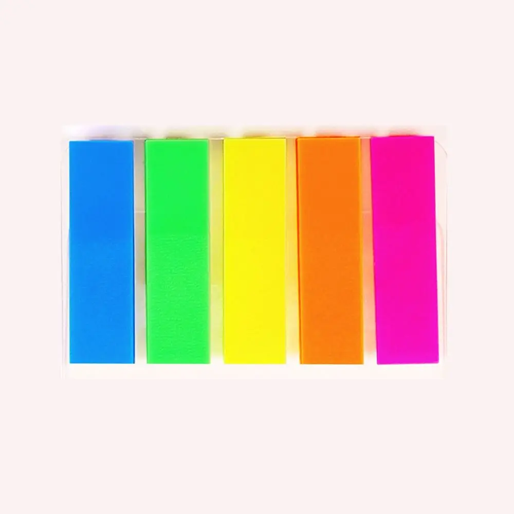 125sheets Fluorescent Label Bookmark Sticky Labels Sticky Notes Diy Decoration Reading Label Student Stationery Office Supplies