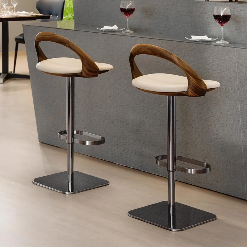 الجمالية لينة بار البراز الاسترخاء مريح الحديثة الخشب ارتفاع بار البراز الجلود قابل للتعديل Bancos دي بار الأثاث العصري