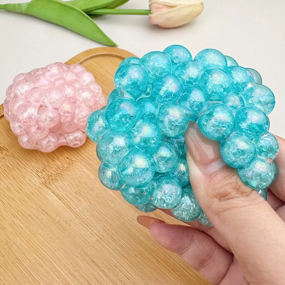 Creative Pearl Crunch Pop Bead Squeeze Squishy Fidget Toy Moldable Handmade Stress Relief Sensory Decompression Ball