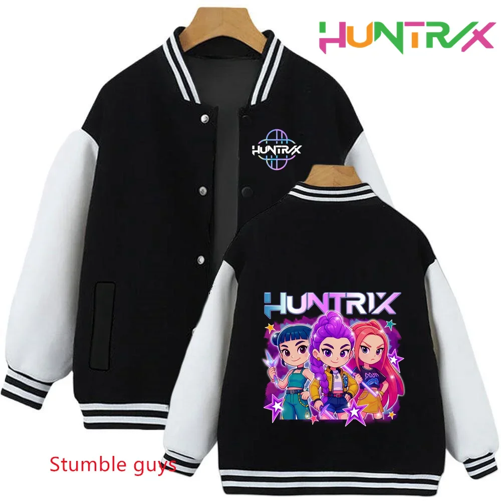 

Kids Autumn Winter Kpop Demon Hunters Trucksuit Sweatshirts Hoodie Baseball Uniform Cartoon Boys Girls Casual