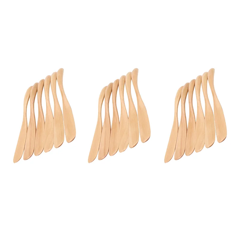 ABUL-Wooden Butter Knife Cheese Spreader 6.5 Inch, Jam Knife Butter Cake Knife Mask Knife 18 Pieces