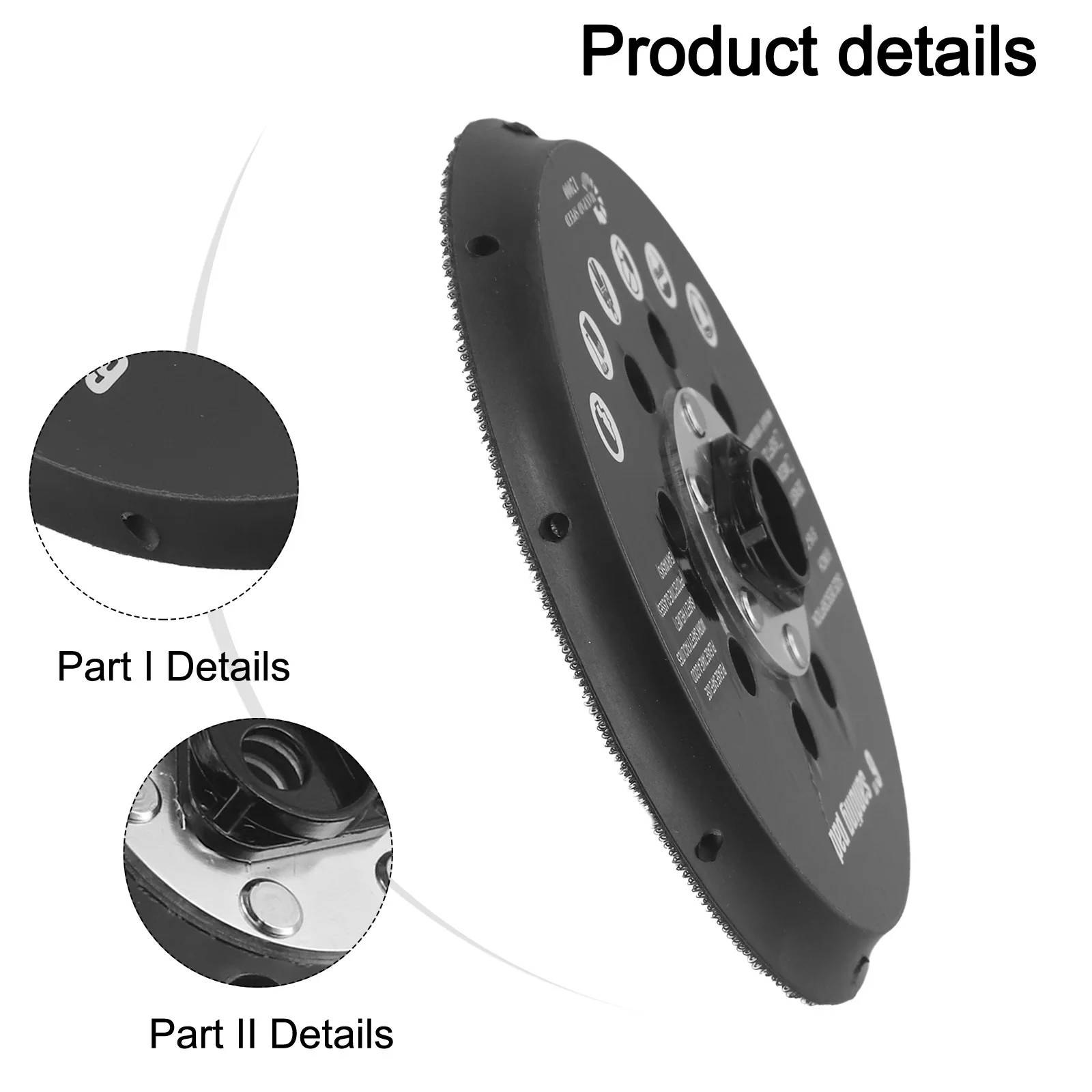 For Dust Removal 148mm Sander Backing Pad Easy To Install Highly Effective Dust Removal Max Pad Speed 12000 RPM