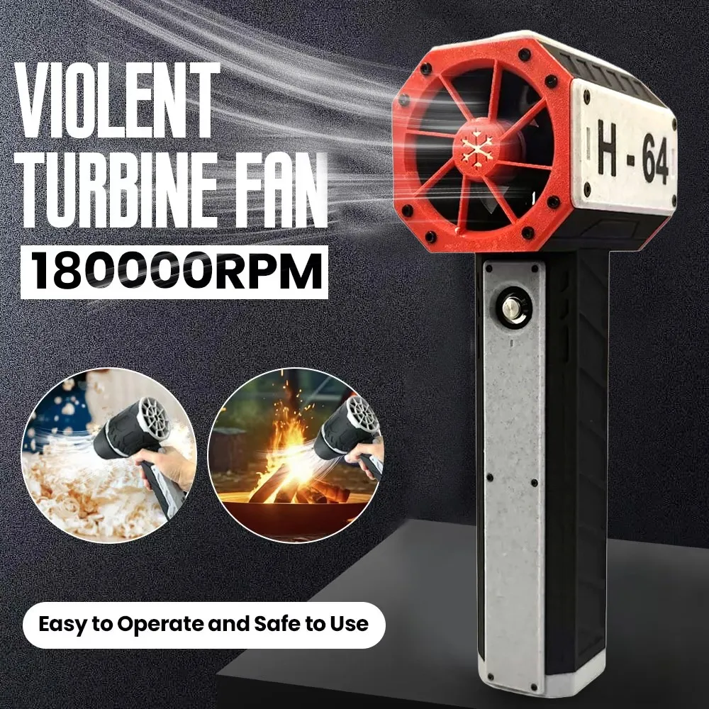 Car Violent Air Blower Powerful Handheld Turbo Jet Fan Rechargeable Blower 64MM Brushless Motor High-Speed 16000mA 1500G Thrust