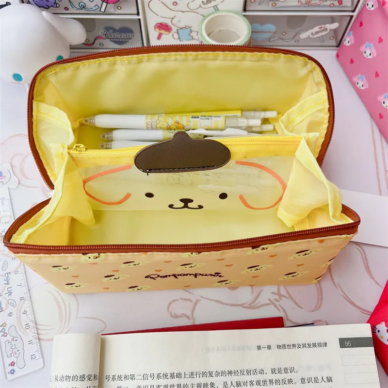 Sanrio Anime Lớn Dung Tích Đựng Kawaii Cinnamoroll Mỹ Giai Điệu Trường Túi Đựng Hoạt Hình Hộp Đồ Dùng Văn Phòng Phẩm Bán Buôn