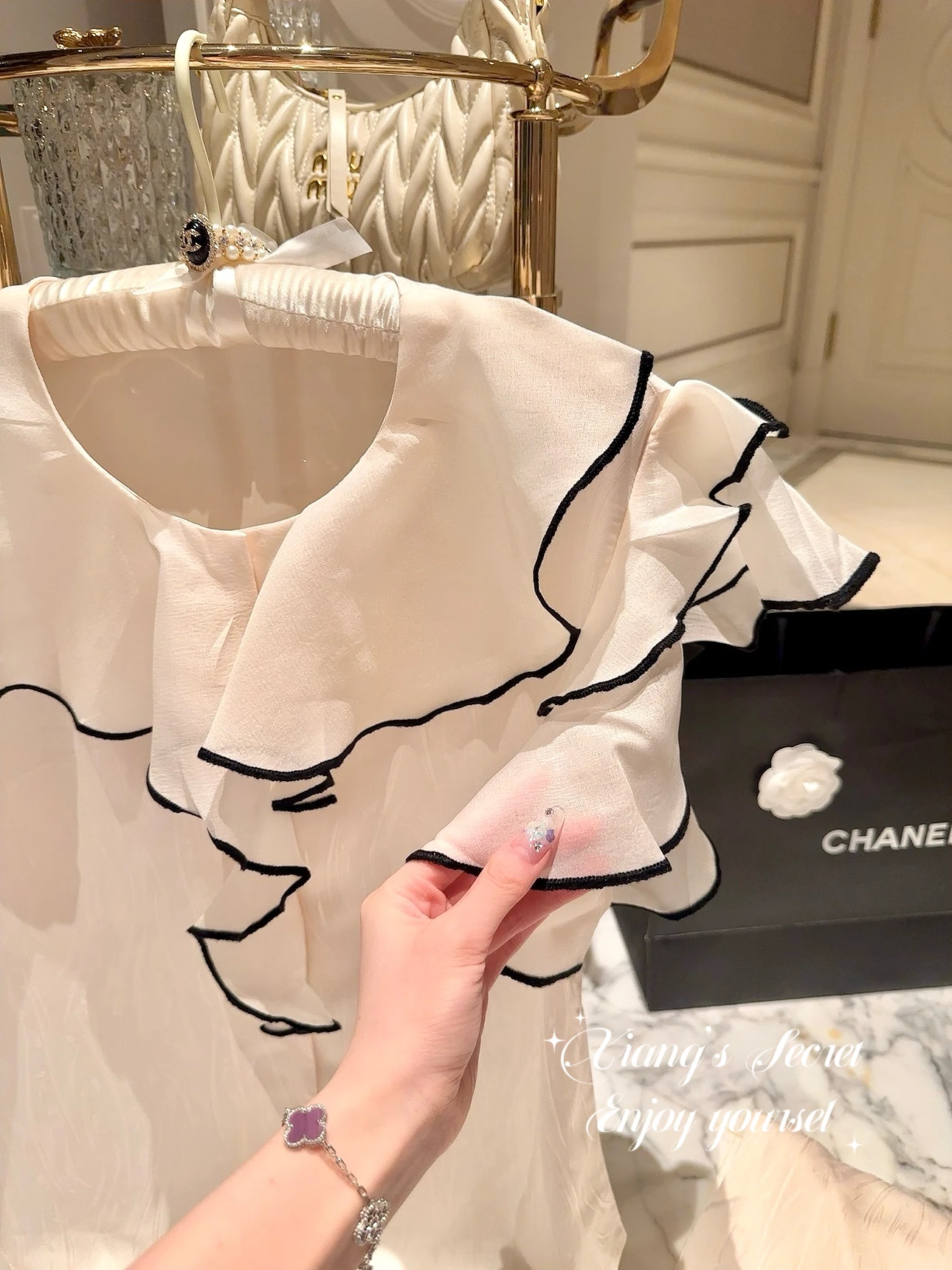 Japanese Original High-end Chiffon Ruffle Edge Pajamas Sweet Girl 2025 Summer Casual and Comfortable Loungewear