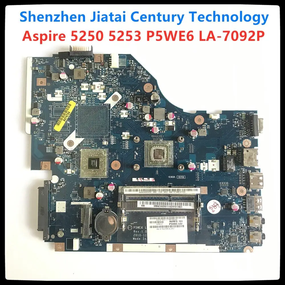 P5WE6 LA-7092P Laptop motherboard For ACER Aspire 5250 5253 Mainboard MBNCV02002 MBRJY02001 DDR3 100% full tested working